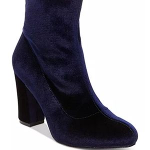 Madden Girl navy velvet booties